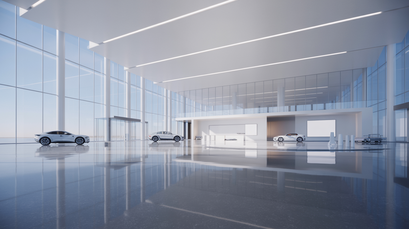 Bên trong Showroom BYD Quận 10, không gian trưng bày được bố trí rộng rãi, tối ưu ánh sáng và tầm nhìn, mang đến cảm giác sang trọng và hiện đại cho khách tham quan.